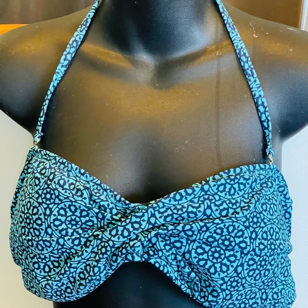 Tommy Hilfiger blue and black bikini top